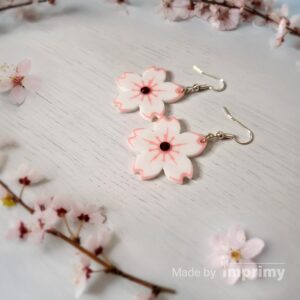cherry blossom multicolor earrings 3D print